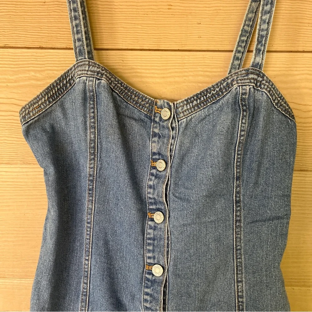 PacSun Denim Mini Dress 100% Cotton Button Down Jeans Dress Medium - Picture 5 of 9
